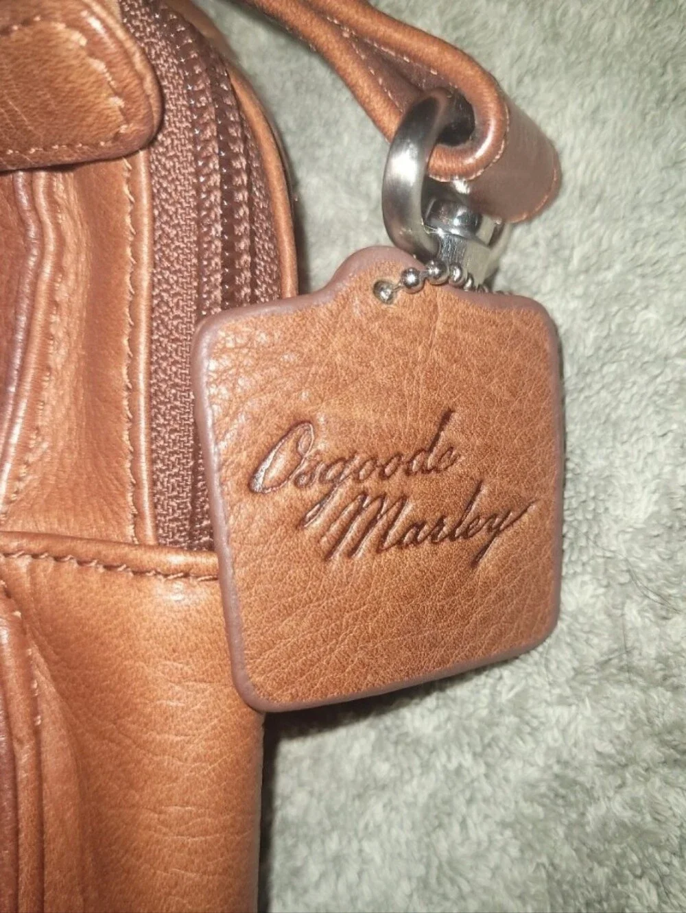 Brown Leather Travel Crossbody Bag by Osgoode Marley